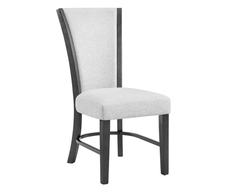 ZUN 2pc Contemporary Glam Upholstered Dining Side Chair Padded Dove Gray Fabric Upholstery Seat Back B011P151401