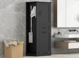 Modern Tall Storage Cabinet Tilt-Out Compartment, Adjustable Shelves, 80LBS Capacity, Soft-Close 68642054