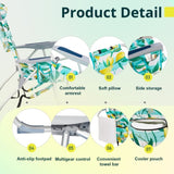 63*70*99cm Heightened Oxford Cloth Silver White Aluminum Tube Bearing 100kg Beach Chair Lemon 14359965