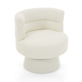 Contemporary 360&deg Swivel Chair, Boucle Swivel Accent Chair, Ideal for Living Room, Bedroom & Home N765P292090W