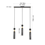 ZUN Modern Black and Gold 3-Light Pendant Chandelier, Adjustable Hanging Lights with Cylindrical Mesh W1340P233174