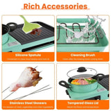3-in-1 Electric Hot Pot with Grill & Fry Pan - 1600W Fast Even Heating, Independent Dual Temp 20063750