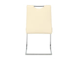 Modern Light Yellow PU dining chair living room chair upholstered chair, electroplated metal chair W210P375168
