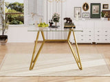 47.3-inch rectangular glass dining suitable for 1-6 people, modern style home kitchen dining W1162P306711