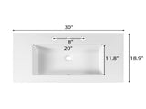 30 Inch Bathroom Vanity with SMC Sink, Ample Storage Space with 2 Drawers, Adjustable Shelves & Open N765P435262B