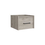 Floating Nightstand, Space-Saving Design with Handy Drawer and Surface, Light Gray B097P163091