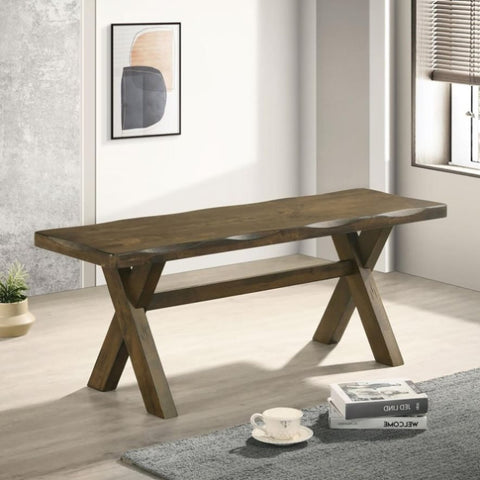 ZUN Knotty Nutmeg Dining Bench B062P145599