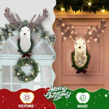 Lighted Christmas Wall Decor Reindeer Head, 39" Pre-lit 3D Rudolph Hanging Wreath for Front Door 30409245