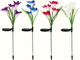 4 packs of solar lights, with 16 larger artificial lilies, multi-color color changing lights, solar 34577236
