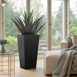 25" H Tall Mental Tapered Planter Large Outdoor & Indoor Garden Plant Pot with Drainage Hole and W3077P276872