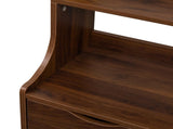 Night Stand with Bookshelf, Night Stand with 2 Storage Drawers for Bedroom 34726081