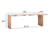 Modern Console, 62" Long Entryway with Chevron Patterned Top, Manufactured Wood Sofa W2729P356958