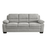 ZUN Plush Seating Comfortable Sofa 1pc Gray Textured Fabric Channel Tufting Solid Wood Frame Modern B011P214025