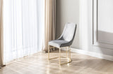 Emrald Modern Style 2PC Dinning Chairs made with wood and Gold Legs Gray B009P298423