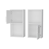 White 2 Bathroom Medicine Cabinets with Open Shelf B062P175072