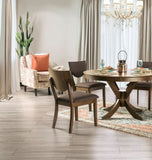 Set of 2pc Side Dining Room Walnut Finish Solid wood Dark Chocolate Fabric Upholstered Modern B011P214576