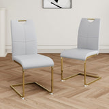 Modern Dining Chairs with Faux Leather Padded Seat Dining Living Room Chairs Upholstered Chair with W210127293