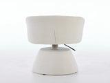 Adjustable Height 360&deg Swivel Bar Stool, Modern Chenille Upholstered Round Dining Chair, W1143P460575