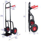 Heavy duty manual truck double handles 330 lb steel trolley for moving heavy platform truck W22770001