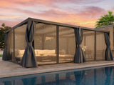 12' x 16'Pergola Modern Style with Adjustable Louvers for Outdoor Roof, Garden, Easy Assembly, 68814330