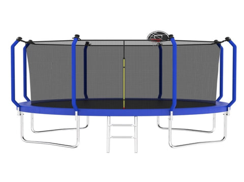 12FT Trampoline with Basketball Hoop, ASTM Approved Reinforced Type Outdoor Trampoline with K1163P317487