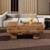 This modern rectangular coffee table features a stylish wood color, making it an ideal addition to W1151P271517
