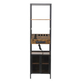 Salon Storage Cabinet with Open Shelves and Hair Dryer Holders, Vintage Brown W2181P149722