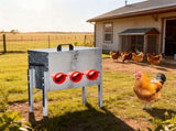 Automatic Chicken Feeder Rodent Proof, 6 Ports Large Capacity Metal Poultry Feeder with Legs and 52937021