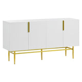 TREXM Modern Elegant 4-door Sideboard Gold Metal Handle Buffet Cabinet for Dining Room, Living Room, WF304382AAK