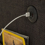 dark grey 360 degree swivel rotating accent chair with USB and magazine book for living room and W2603P169670