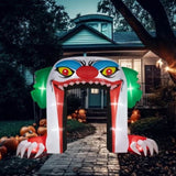 8.9 FT Halloween Inflatables Clown Archway Outdoor, Scary Halloween Giant Clown Blow up 42020143