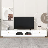 ON-TREND Luxurious TV Stand with Fluted Glass Doors, Elegant and Functional Media Console for TVs Up WF311903AAK