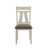 Set of 2 Dining Chairs with Upholstered Seat, Grey and White B016P226062