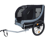 Large Folding Bike Trailer Dogs 120LB Capacity All-Terrain Pet Carrier, Durable Steel Frame W1364P268357