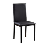 ZUN Set of 4 Dining Chairs Black Faux Leather Upholstery Casual Dining Room Furniture Metal Frame B011P265589