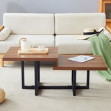 Perfectly Integrating Modern and Scandinavian Styles-Dark Walnut Double-Deck Coffee Table, W3226P279012
