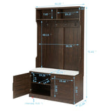 Wood Coat Rack, Storage Shoe Cabinet, with Clothes Hook, with Sponge Pad Product, Multiple Storage 36428538
