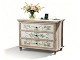 () 3-Drawer Cabinet with Carved Interior and Socket P2 MDF Solid Wood Legs 59459168