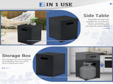 41*41*53.5cm Square Black Gas Storage Garden Iron Side Table 68938570