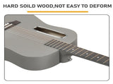 38 Inch Acoustic Guitar for Beginners, H Body Shape, Basswood Folk Guitar in Matte Gray, 6-String 07444592