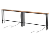 2 Pack 39.4" Narrow Console Sofa Table with Power Outlets and USB Ports, Long 66740775