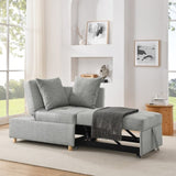 Convertible Sleeper Sofa Chair Adjustable Backrest Recliner with Pullout Sofa Bed with Wheels, W1413P227515
