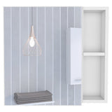 Oman Medicine Cabinet, Three Internal Shelves, Single Door, Two External Shelves -White B20092106