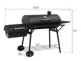 Barrel Charcoal Grill with Offset Smoker & Warming Rack, Outdoor BBQ Grill with 557 Sq. In. Grilling 02112676