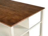Solid Wood Rustic 45" Stationary Kitchen Island, Rubber Wood Butcher Block Dining Prep WF285472AAD
