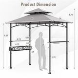 ZUN 8 x 5 FT Outdoor Grill Gazebo 43874845