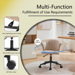 ZUN Home Office Chair, Velvet Fabric Swivel Flower Shape Computer Desk Chair for Home Office or Bedroom W2725P190510