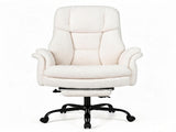 5-Level Flip-Up Armrest Ergonomic Office Chair with Retractable Footrest, Teddy Fleece Reclining 50465203