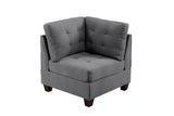 Living Room Furniture Tufted Corner Wedge Grey Linen Like Fabric 1pc Cushion Nail heads Wedge Sofa B011119654