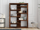 72 inch high 6-shelf Bookcase, No Assembly Required, Whiskey Finish B108P160199